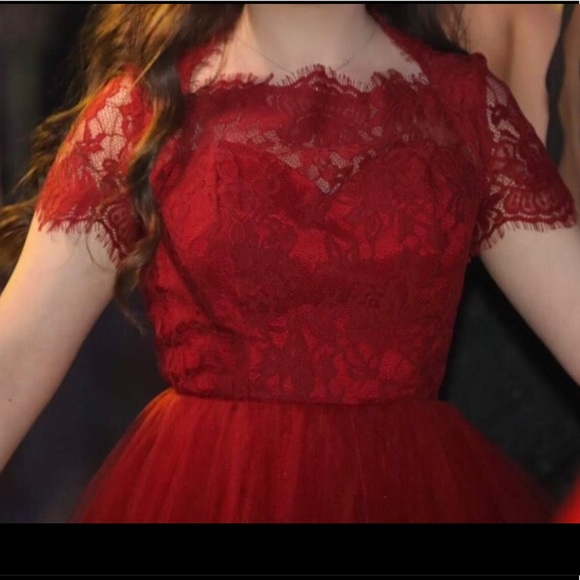 Red dress midi - Picture 4 of 5